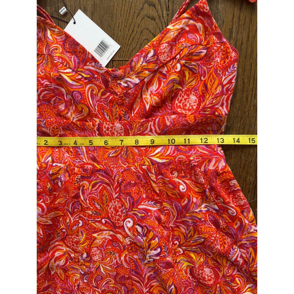 Jason Wu Red Linen Blend Floral Dress with Pockets Size XS NWT - Picture 13 of 16